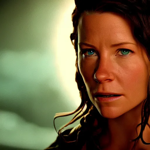 Prompt: evangeline lilly in'star wars ', cinematic scene, cinematic lighting, 1 4 mm