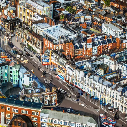 Image similar to a diorama of brighton, uk. tilt shift photography