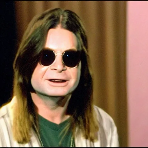 Prompt: young ozzy osbourne, 2 2 year old ozzy osbourne, screenshot of the osbournes 2 0 0 3 reality tv