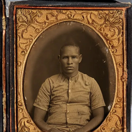 Image similar to Tintype photograph of primitive ready-made displayed in an ethnographic museum, archive material, anthropology, 1920s studio lighting.