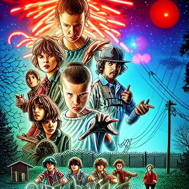 Image similar to Stranger Things Trending on ArtStation