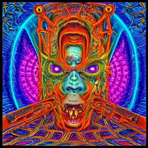 Prompt: a vivid image of the portal to hell in a puzzle box by clive barker and alex grey and lisa frank and michael whelan, symmetry accurate features, very intricate details, 8 k, hires