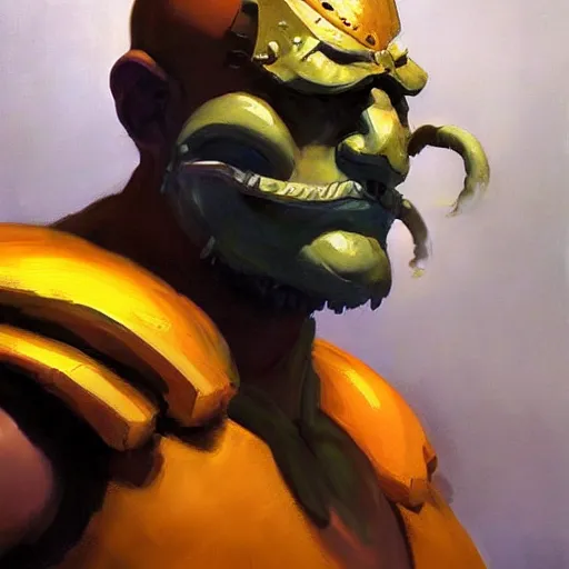 Image similar to greg manchess portrait painting of partially armored dhalsim from street fighter spitting fire as overwatch character, medium shot, asymmetrical, profile picture, organic painting, sunny day, matte painting, bold shapes, hard edges, street art, trending on artstation, by huang guangjian and gil elvgren and gerald brom