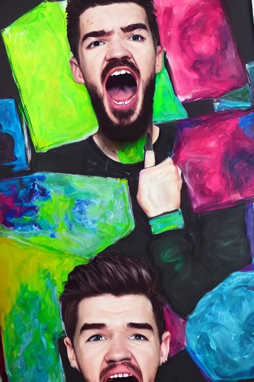 Prompt: Sean McLoughlin yelling extremely, Jacksepticeye, Irish Youtuber, solo portrait 🎨🖌️