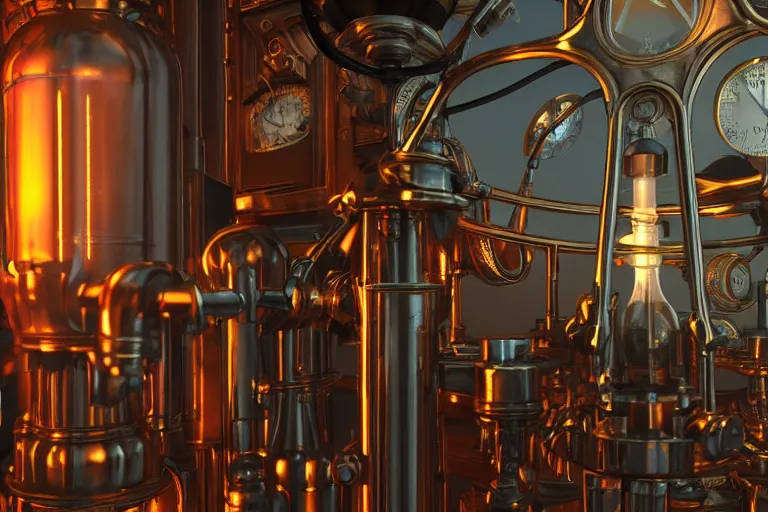 Closeup Of A Glowing Vacuum Tube Steampunk Time | Stable Diffusion ...