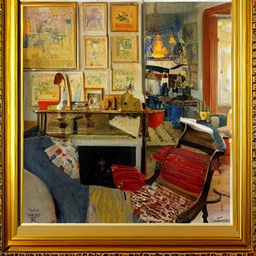 Image similar to modern stylized oil painting by carl larsson