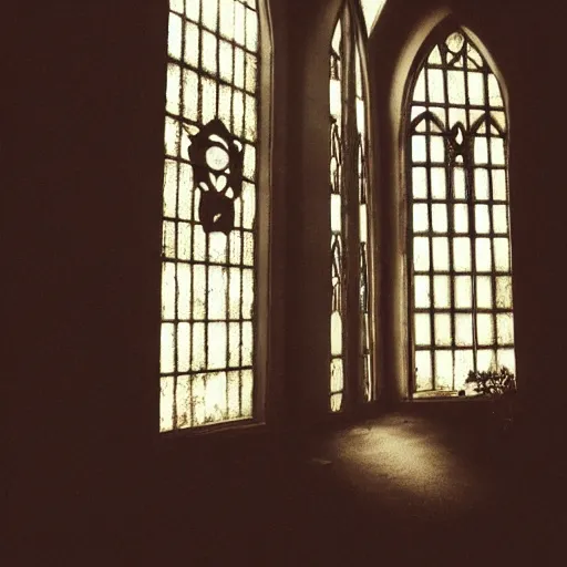 Image similar to creepy church nursery liminal space, dark photograph