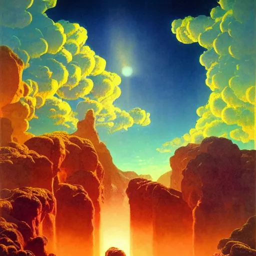 Prompt: a portal to another world glowing!!! with colorful kaleidoscopic light magic. detailed. rule of thirds. intricate. sharp focus. wide angle. unreal engine 8 k. painting by maxfield parrish. wlop. greg rutkowski.