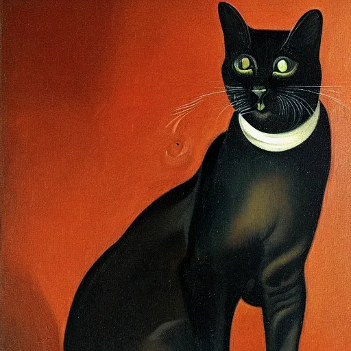 Prompt: a oil painting of a cat with very long legs, by caravaggio