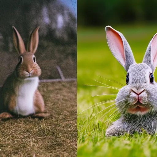 Image similar to a rabbit sitting then jumping up over a fence, film strip reel showing multiple frames