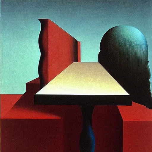 Image similar to “ painting of the problem of knowledge, philosophy, by de chirico, by magritte ”