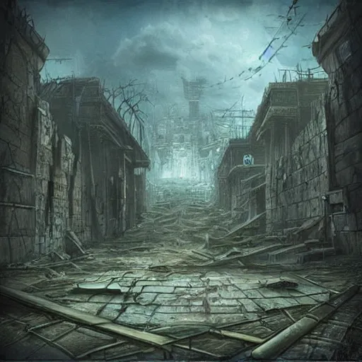 Prompt: “image of post-apocalyptic citadel”