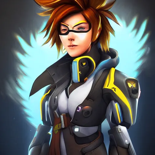 Tracer from Overwatch as a fortnite skin,, Stable Diffusion