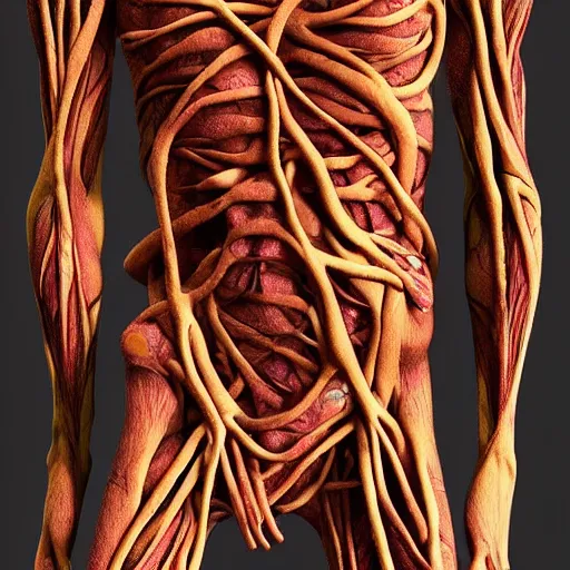 Prompt: dmt bodies. Mesh of human figures intertwined. earthen colors. Beautiful, realistic, extremely anatomical marble sculptures. Disturbing scene. Circulatory system. Respiratory system. Digestive system. Nervous system. Tangled human forms. A sea of bodies sculpted by August Rodine.