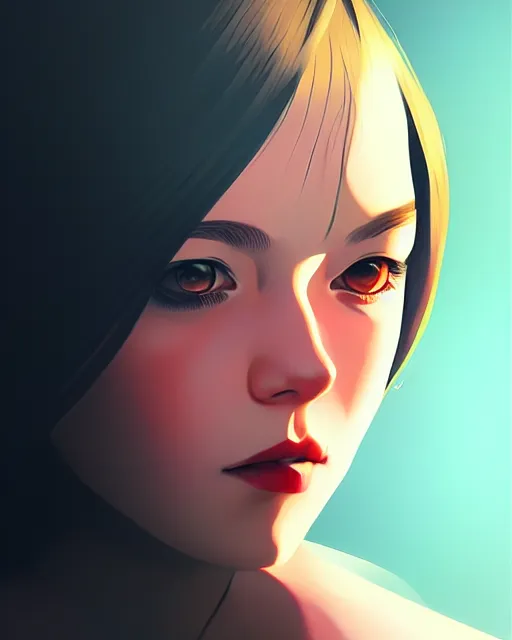 Image similar to a detailed portrait of a woman by ilya kuvshinov, digital art, dramatic lighting, dramatic angle