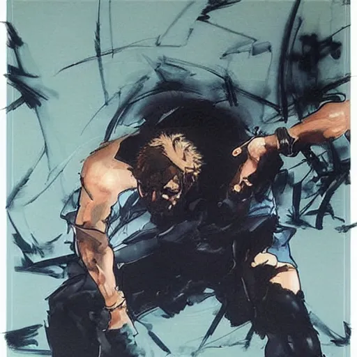 Prompt: slavoj zizek in a jojo pose, oil on canvas by yoji shinkawa and greg rutkowski