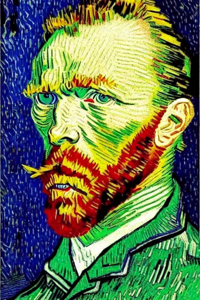 Image similar to winking self - portrait of van gogh