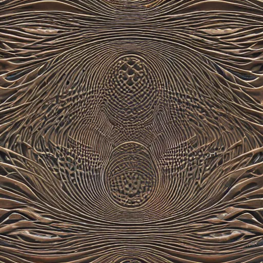 Image similar to abstract art, tessellating patterns, organic, houdini, 8 k, highly detailed, eerie, muted earth tones, sienna