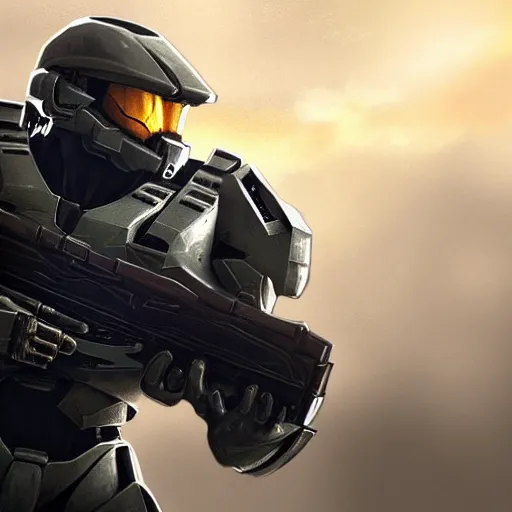 Image similar to Master Chief, Halo 4, Trending artstation, cinematográfica, digital Art