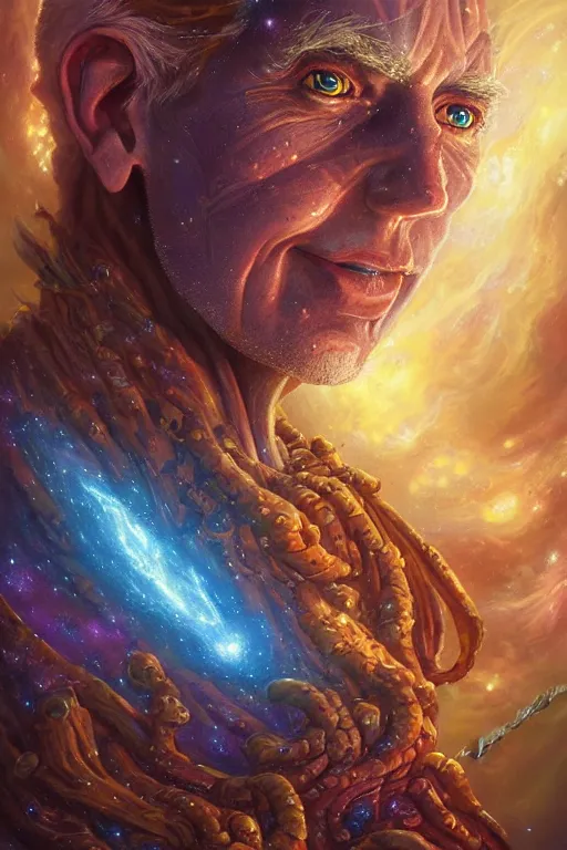 Image similar to beautiful oil painting with high detail of a wise Space ent made of stars and plasma, hybrid from dungeons and dragons and art direction by James Cameron ;by artgerm; wayne reynolds art station; cinematic quality character render; low angle; ultra high quality model; production quality cinema model