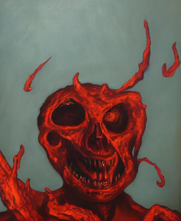 Image similar to human in hell, oil painting in the style of gullvag