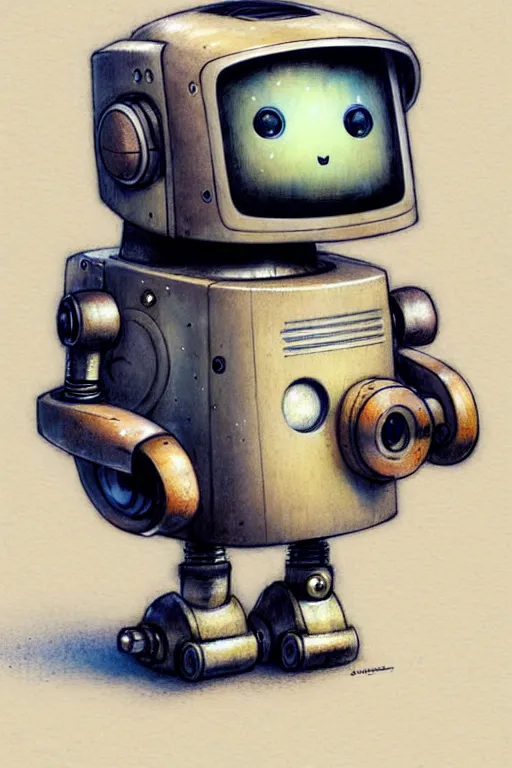 Prompt: a cute robot, muted colors, by jean - baptiste monge