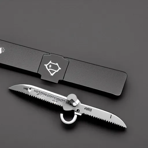 Image similar to High Quality Product Photo of Swiss Army Knife of the Future, Isolated, Black Background, Studio Lighting