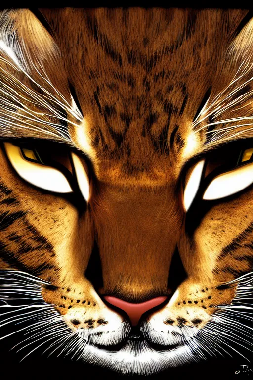 Image similar to rum tum tugger, portait, digital art