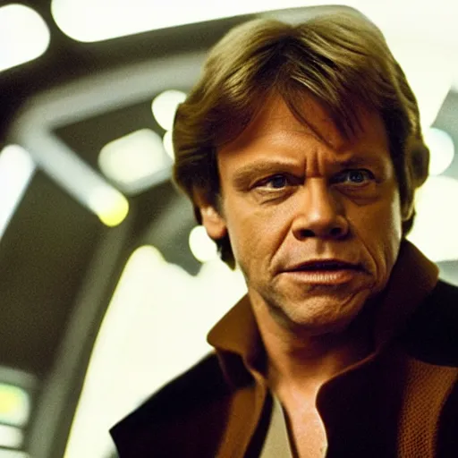 Image similar to a still of mark hamill as han solo in star wars