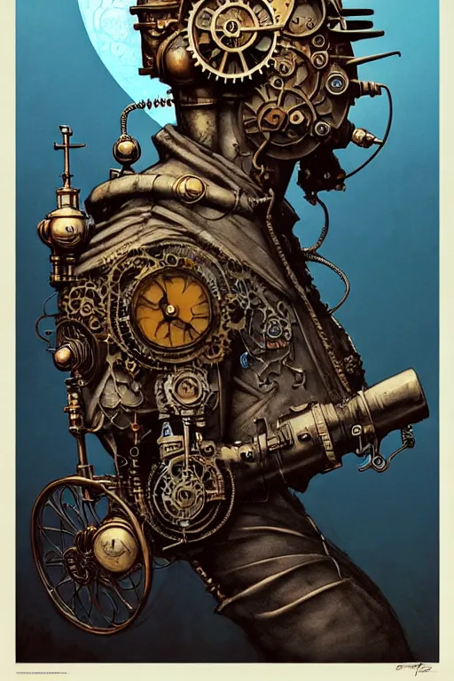 Image similar to gediminas pranckevicius side view of a majestic steampunk alchemist clooked male wizard holding his arm out, high details, bold line art, by vincent di fate and joe fenton, inking, etching, screen print, masterpiece, trending on artstation, sharp, high contrast, hyper - detailed,, hd, 4 k, 8 k