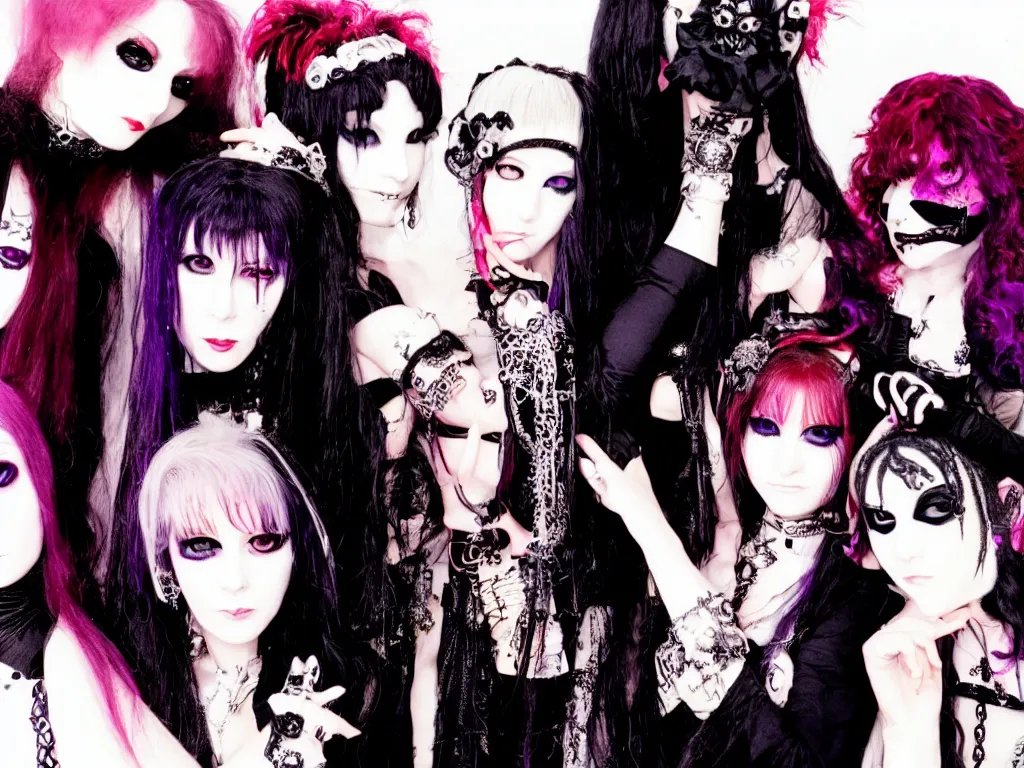 Image similar to ghoulpunk high priestess, atelier boz, malice mizer, centered and symmetrical