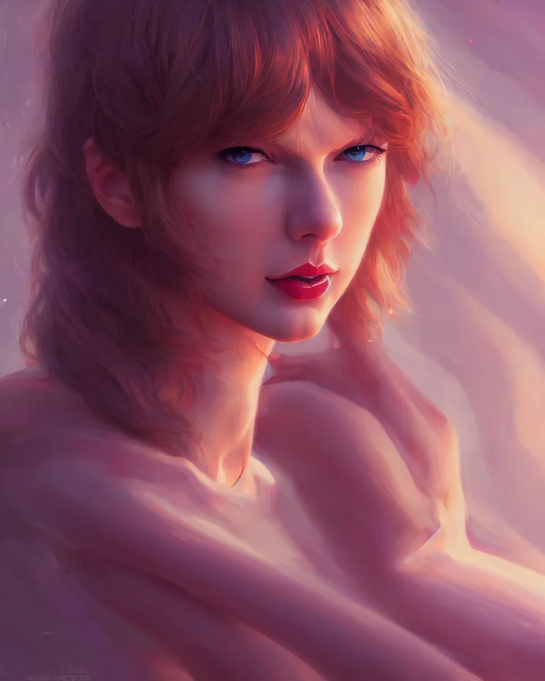 Image similar to taylor swift, evangelion, au naturel, hyper detailed, digital art, trending in artstation, cinematic lighting, studio quality, smooth render, frostbite 3 engine rendered, art style by klimt and nixeu and ian sprigger and wlop and krenz cushart