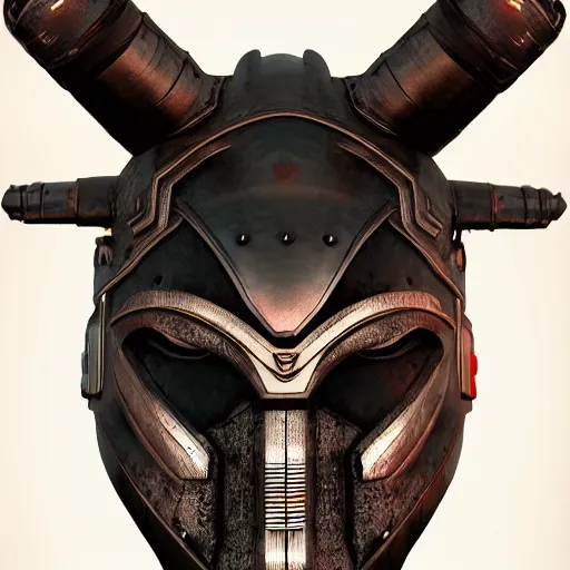 Image similar to cyberpunk viking helmet mask robot ninja illumination ray tracing hdr fanart arstation by sung choi and eric pfeiffer and gabriel garza and casper konefal