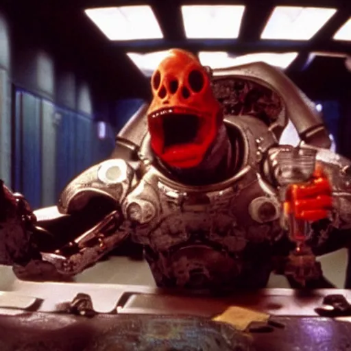 Image similar to a still of the movie weird science, 2 0 0 4 doom 3 visuals and graphics aesthetic