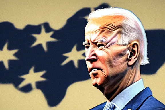 Prompt: Joe Biden floating in a void