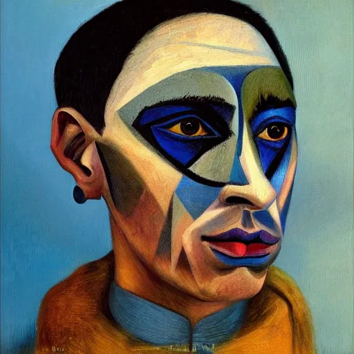 Prompt: Intricate five star Bat facial portrait by Pablo Picasso, oil on canvas, high detail, matte finish, high contrast, 3d depth, masterpiece, vivid colors, artstationhd