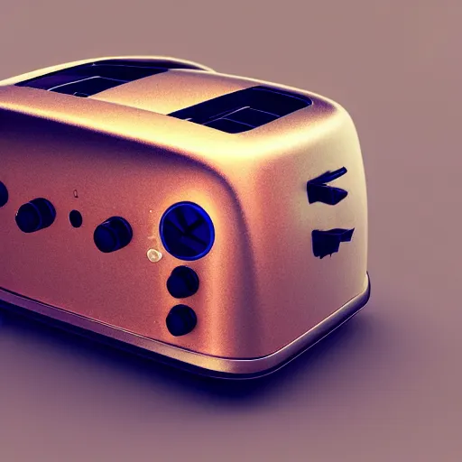 Prompt: an evil toaster, 3 d render, octane, ray tracing, ultra, detailed, photorealistic, ultra high resolution, 8 k