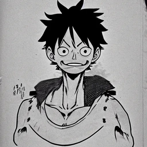 Image similar to [ luffy mustache ] ( by kim jung gi ) ( by kentaro miura ) ( by takao saito ) ( manga style )