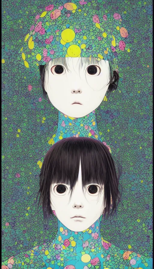 Image similar to a portrait of a girl by inio asano, beeple and james jean, chiho aoshima color scheme