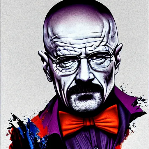 Image similar to Walter White as Joker, 8k