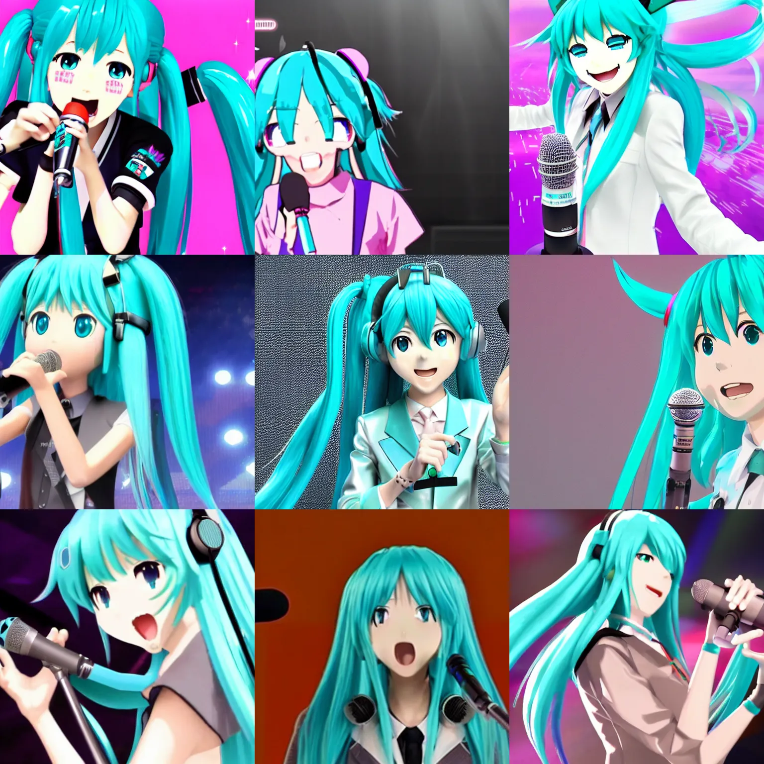 Prompt: hatsune miku, take the microphone