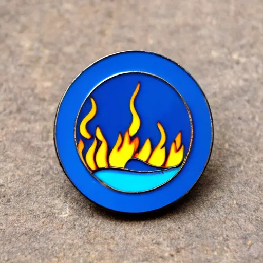 Image similar to retro minimalistic clean fire warning enamel pin