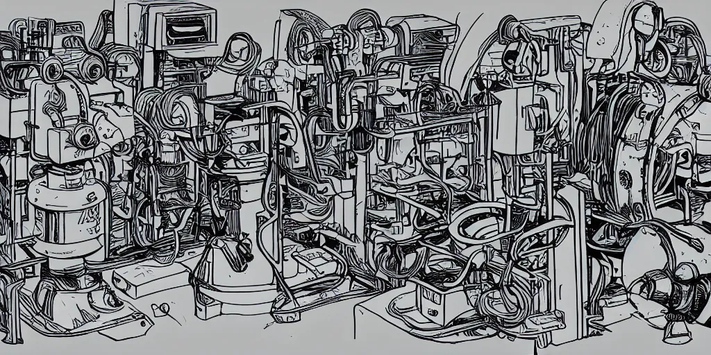 Image similar to illustration of a mad scientist's machine