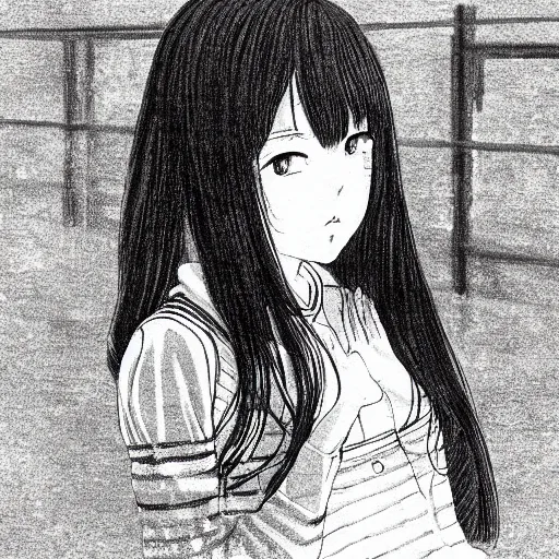 Prompt: young girl by chika umino, detailed, manga, illustration