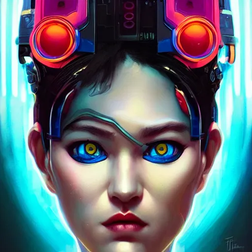 Image similar to lofi Cyberpunk portrait Pixar style by Tristan Eaton Stanley Artgerm and Tom Bagshaw,