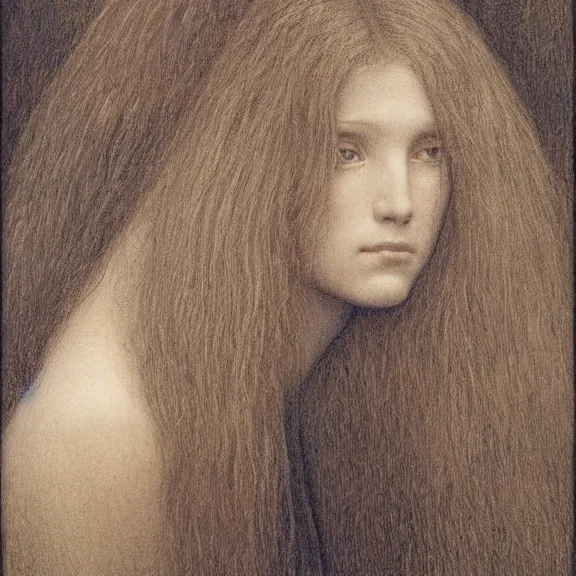 Image similar to a highly detailed portrait in the style of charles dulac and in the style of jean delville.