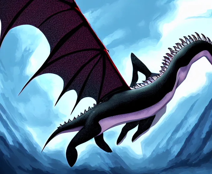 Prompt: Hybrid between a Dragon and an Orca, 4K, HD, Digital Art