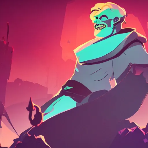 Prompt: Friedrich Nietzsche Gigachad with chiseled jawline, Mike Mignola, Supergiant Games