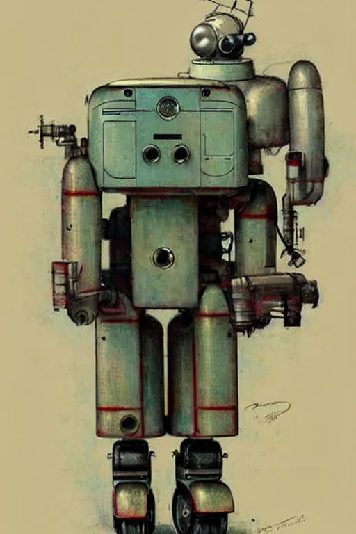 Prompt: ( ( ( ( ( 1 9 5 0 s retro future android robot tractor. muted colors., ) ) ) ) ) by jean - baptiste monge,!!!!!!!!!!!!!!!!!!!!!!!!!