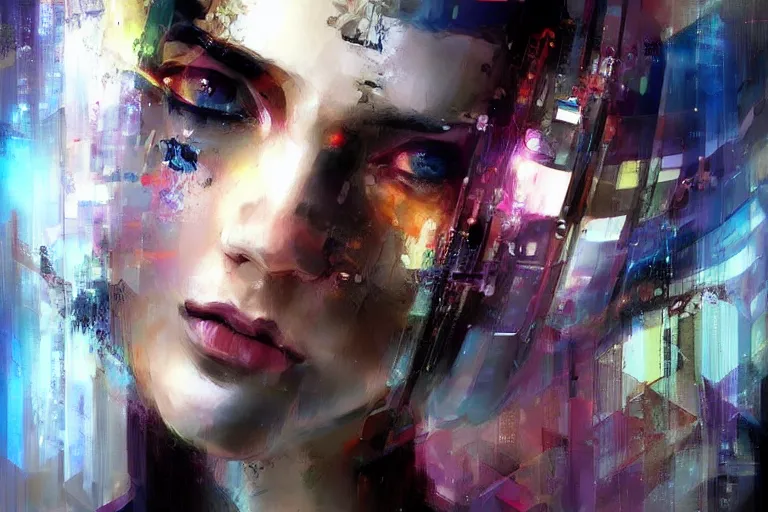 Prompt: cyberpunk woman's portrait art by yossi kotler, beautiful, soft, smooth subdued colors, highly detailed